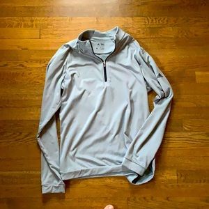 Grey 1/4 zip athletic adidas top